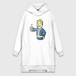 Женское худи-платье Fallout vault boy, цвет: белый