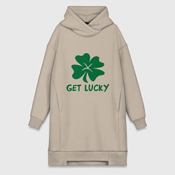 Женское худи-платье Get lucky, цвет: миндальный