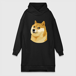 Женское худи-платье Doge, цвет: черный