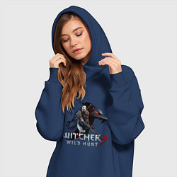 Женское худи-платье The Witcher 3, цвет: тёмно-синий — фото 2
