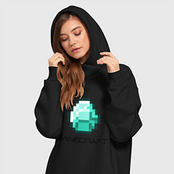Женское худи-платье Minecraft Diamond, цвет: черный — фото 2