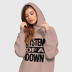 Женское худи-платье System Of A Down, цвет: пыльно-розовый — фото 2