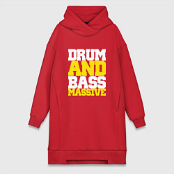 Женское худи-платье DRUM AND BASS MASSIVE, цвет: красный