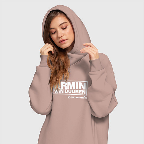 Женская толстовка-платье Armin van Buuren / Пыльно-розовый – фото 3