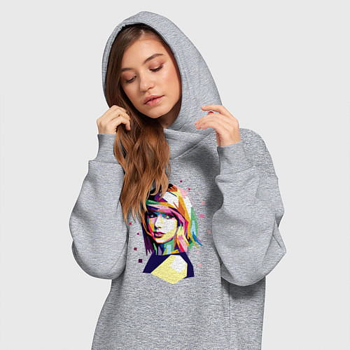 Женская толстовка-платье Taylor Swift Art / Меланж – фото 3