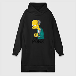 Женская толстовка-платье Mr. Burns: I get money