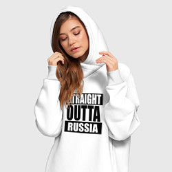 Женское худи-платье Straight Outta Russia, цвет: белый — фото 2