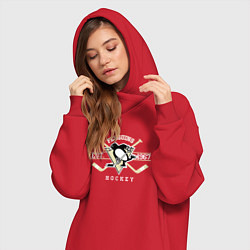 Женское худи-платье Pittsburgh Penguins: Est.1967, цвет: красный — фото 2
