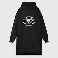 Женское худи-платье Pittsburgh Penguins: Est.1967, цвет: черный