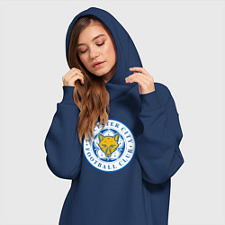 Женское худи-платье Leicester City FC, цвет: тёмно-синий — фото 2