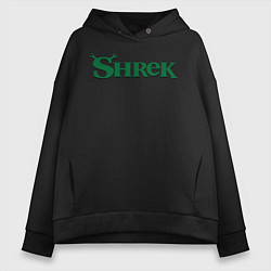 Толстовка оверсайз женская Shrek: Logo, цвет: черный