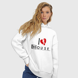 Толстовка оверсайз женская I love House MD, цвет: белый — фото 2