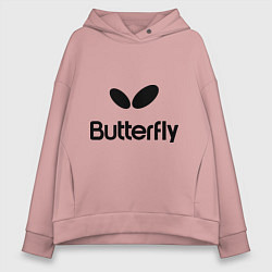 Толстовка оверсайз женская Butterfly Logo, цвет: пыльно-розовый