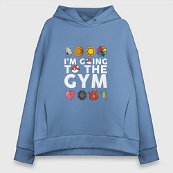 Толстовка оверсайз женская Pokemon Im going to the gym (white), цвет: мягкое небо