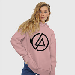 Толстовка оверсайз женская Linkin Park: Sybmol, цвет: пыльно-розовый — фото 2