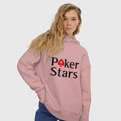 Толстовка оверсайз женская Poker Stars, цвет: пыльно-розовый — фото 2