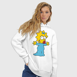 Толстовка оверсайз женская Maggie Simpson, цвет: белый — фото 2