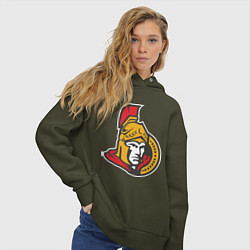 Толстовка оверсайз женская Ottawa Senators, цвет: хаки — фото 2