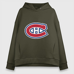 Толстовка оверсайз женская Montreal Canadiens цвета хаки — фото 1