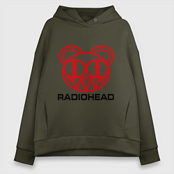 Толстовка оверсайз женская Radiohead, цвет: хаки