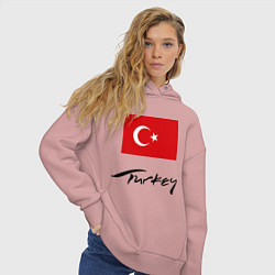 Толстовка оверсайз женская Turkey, цвет: пыльно-розовый — фото 2