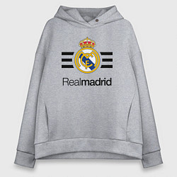 Толстовка оверсайз женская Real Madrid Lines, цвет: меланж