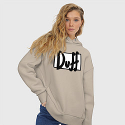Толстовка оверсайз женская Duff, цвет: миндальный — фото 2
