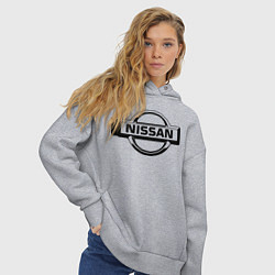 Толстовка оверсайз женская Nissan club, цвет: меланж — фото 2