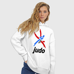 Толстовка оверсайз женская Judo Emblem, цвет: белый — фото 2
