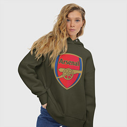 Толстовка оверсайз женская Arsenal FC, цвет: хаки — фото 2