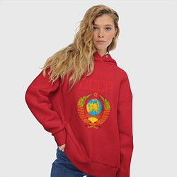 Толстовка оверсайз женская Сделано в СССР, цвет: красный — фото 2