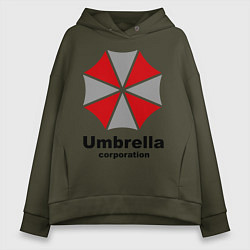 Толстовка оверсайз женская Umbrella corporation, цвет: хаки