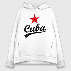 Толстовка оверсайз женская Cuba Star, цвет: белый
