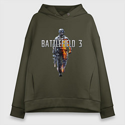 Толстовка оверсайз женская Battlefield 3, цвет: хаки