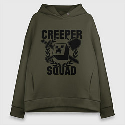 Толстовка оверсайз женская Creeper Squad, цвет: хаки