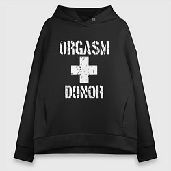 Толстовка оверсайз женская Orgasm + donor, цвет: черный