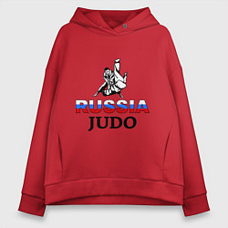 Толстовка оверсайз женская Russia judo, цвет: красный