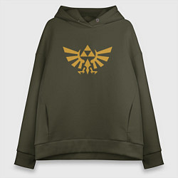 Толстовка оверсайз женская The Legend of Zelda, цвет: хаки