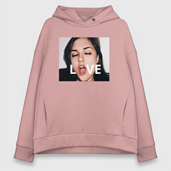Толстовка оверсайз женская Sasha Grey LOVE, цвет: пыльно-розовый
