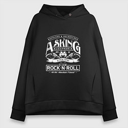 Толстовка оверсайз женская Asking Alexandria: Rock'n'Roll, цвет: черный