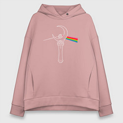 Толстовка оверсайз женская Dark side of the moon, цвет: пыльно-розовый