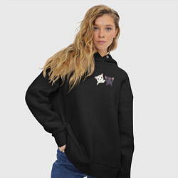 Толстовка оверсайз женская Кисы, цвет: черный — фото 2