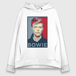 Толстовка оверсайз женская Bowie Poster, цвет: белый