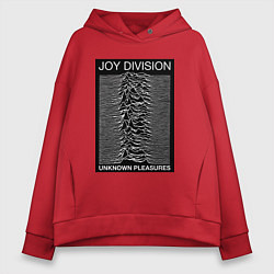 Толстовка оверсайз женская Joy Division: Unknown Pleasures, цвет: красный