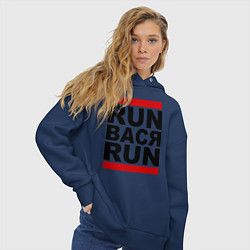 Толстовка оверсайз женская Run Вася Run, цвет: тёмно-синий — фото 2