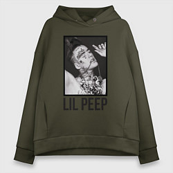 Толстовка оверсайз женская Lil Peep: Black Style, цвет: хаки
