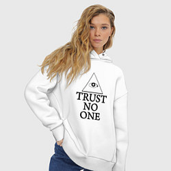 Толстовка оверсайз женская Trust no one, цвет: белый — фото 2