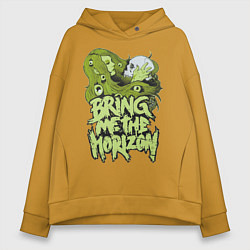 Толстовка оверсайз женская Bring Me The Horizon: Green Girl, цвет: горчичный