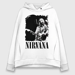 Толстовка оверсайз женская Black Nirvana, цвет: белый