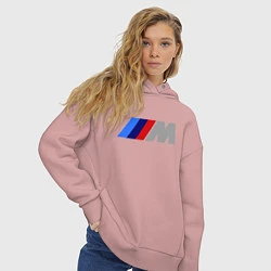 Толстовка оверсайз женская BMW M, цвет: пыльно-розовый — фото 2